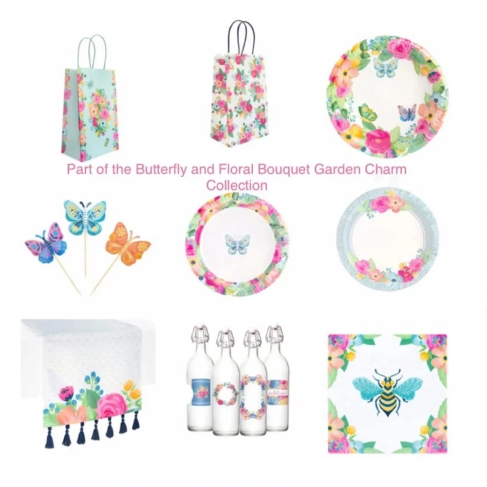 Celebrate It Floral Butterfly Guest Towels Paper Napkins, 24ct